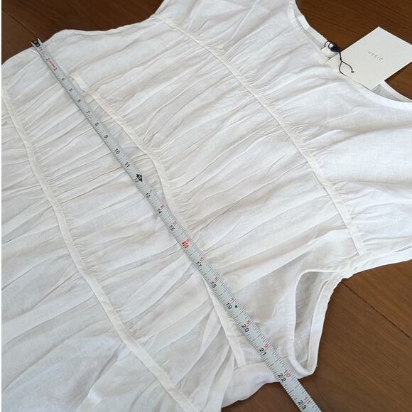 NWT Dissh Flynn White Linen Blend Tiered Oversized Top, size 10 - Picture 5 of 6